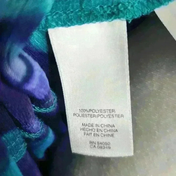 Jones New York Womens Blue Green Pullover Sheer Top Large - Picture 5 of 8